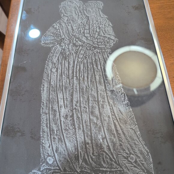 Vintage Framed Rubbing Of The Daughters Of William & Martha Penn - Picture 5 of 5